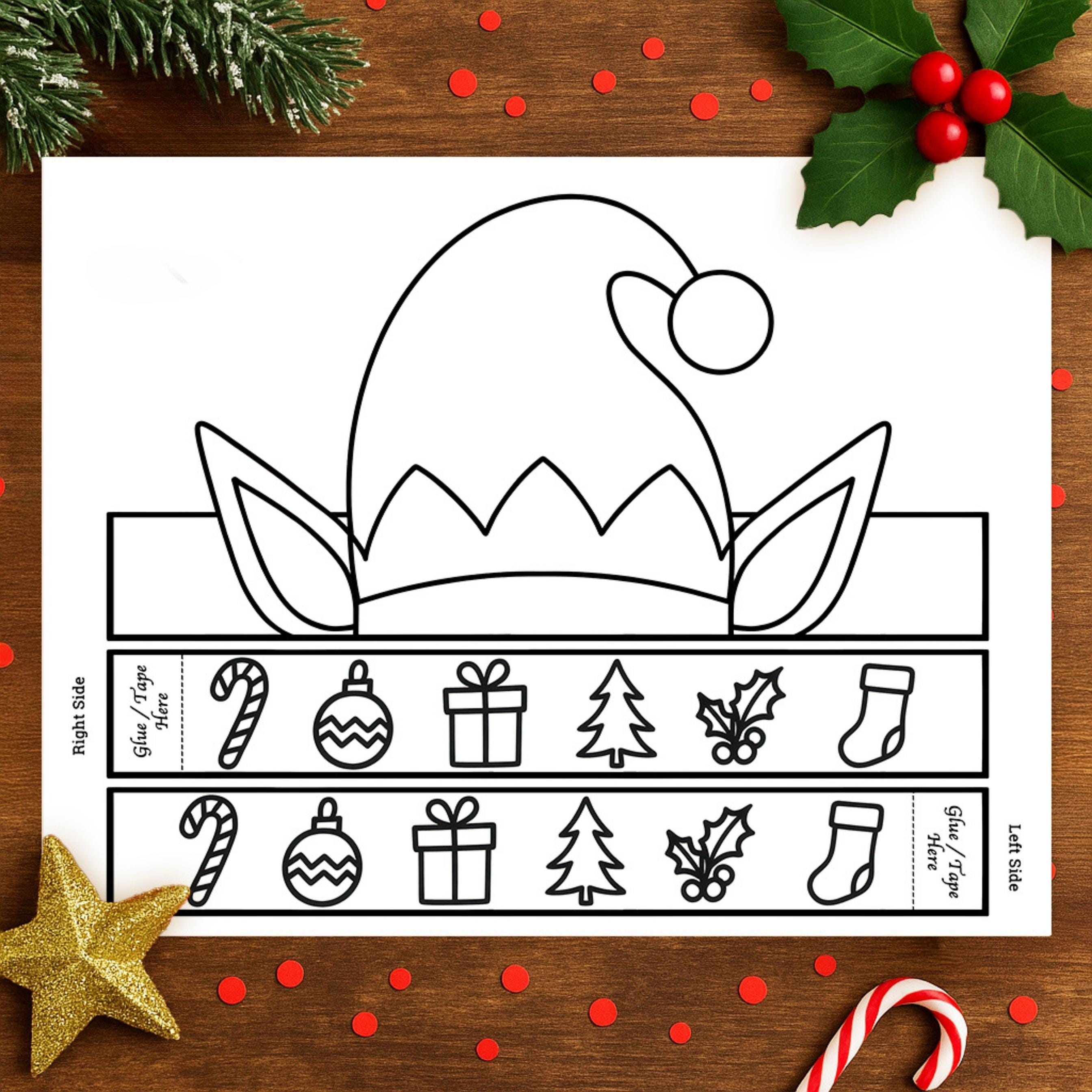 Printable Elf Hat Craft DIY Christmas Activity Instant Download Kids…