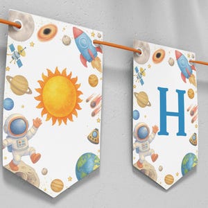 Editable Space Birthday Banner, Galaxy Birthday Happy Birthday Banner, First Trip Around The Sun Birthday Party Decor, Instant Download O016