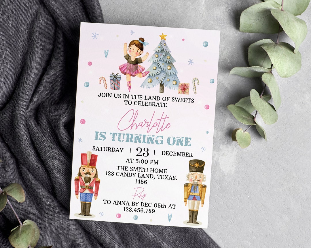EDITABLE Nutcracker Birthday Party Invitation Winter Holiday - Etsy