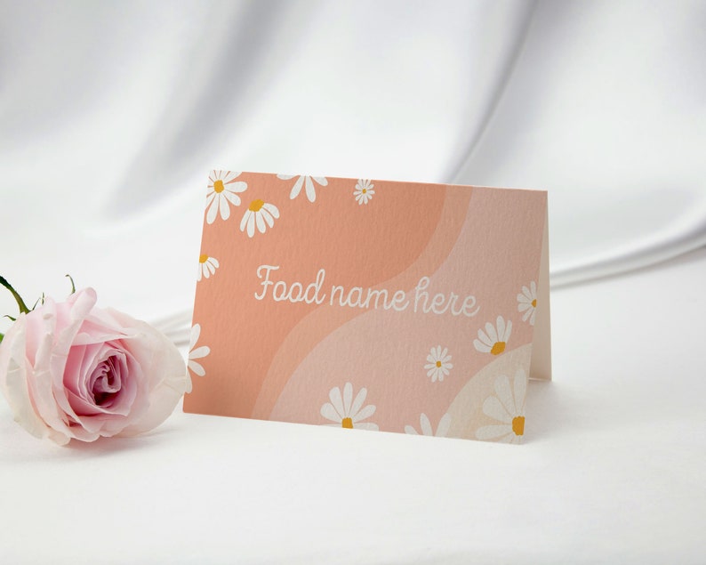 EDITABLE Daisy Birthday Food Tent Card Daisy Party Food Name Etsy