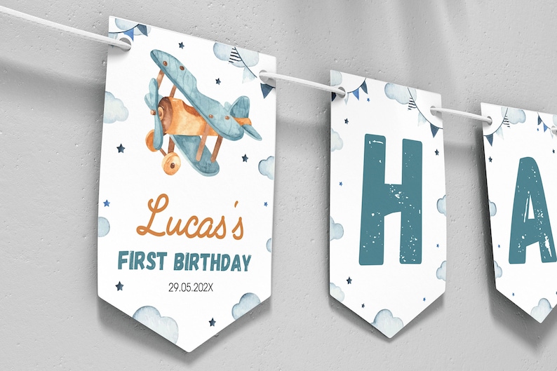 Editable Airplane Banner Airplane Birthday Banner Airplane - Etsy