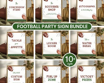 Set de letreros editables para fiesta de fútbol, paquete de letreros para mesa de recuerdo de primer año, decoración de cumpleaños de fútbol para niño, plantilla imprimible. F009
