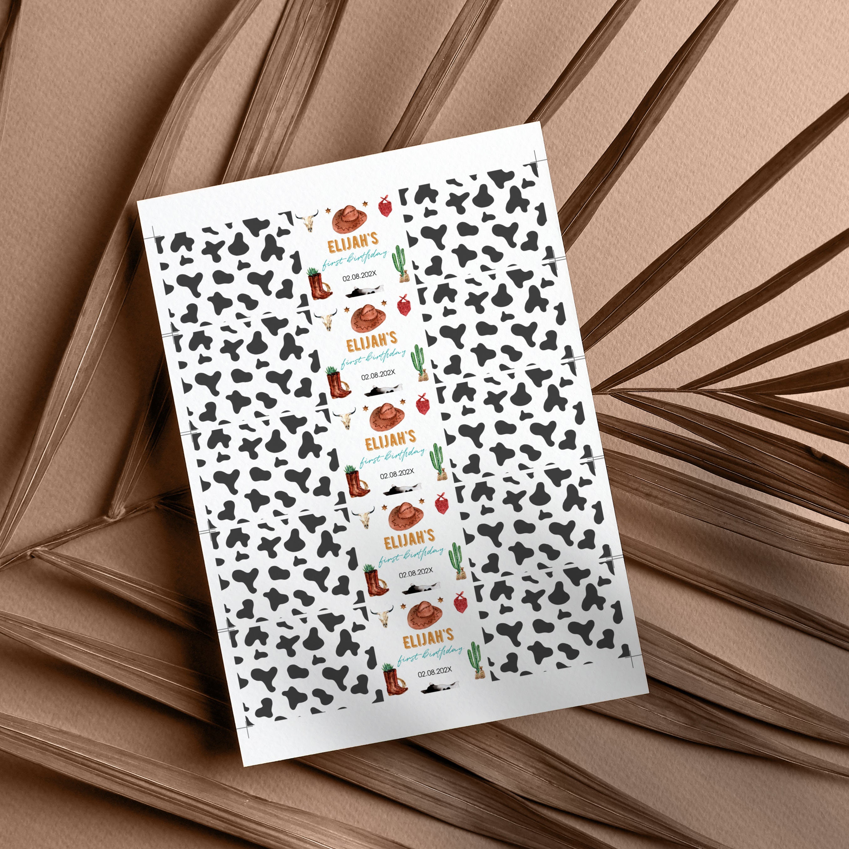 First Rodeo Birthday Water Bottle Label Wild West Party - Etsy