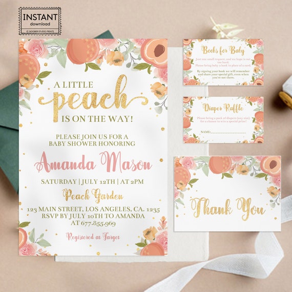 Peach and hotsell gold baby shower