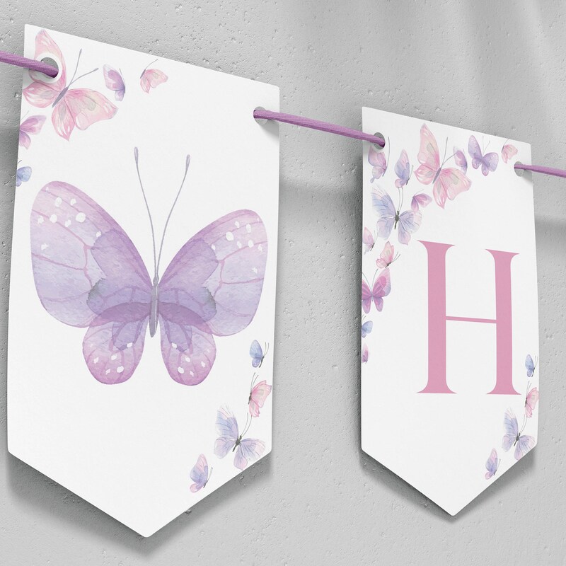 Butterfly Birthday Banner - Etsy