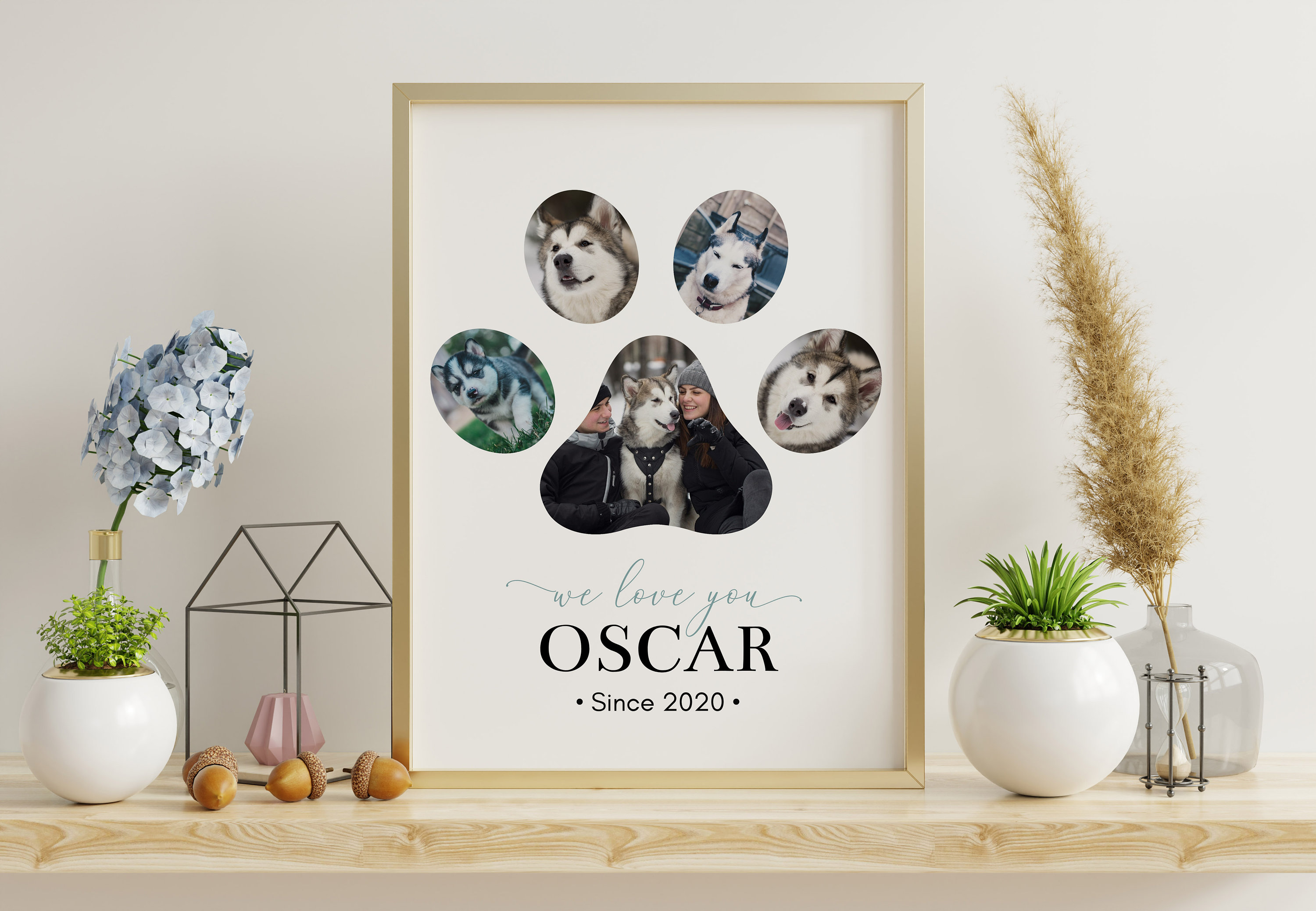 Editable Dog Photo Collage Dog Photo Gift Dog Photo Frame Etsy