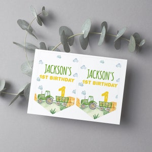 Editable Tractor Birthday Banner, Green Tractor Banner, Farm Tractor ...