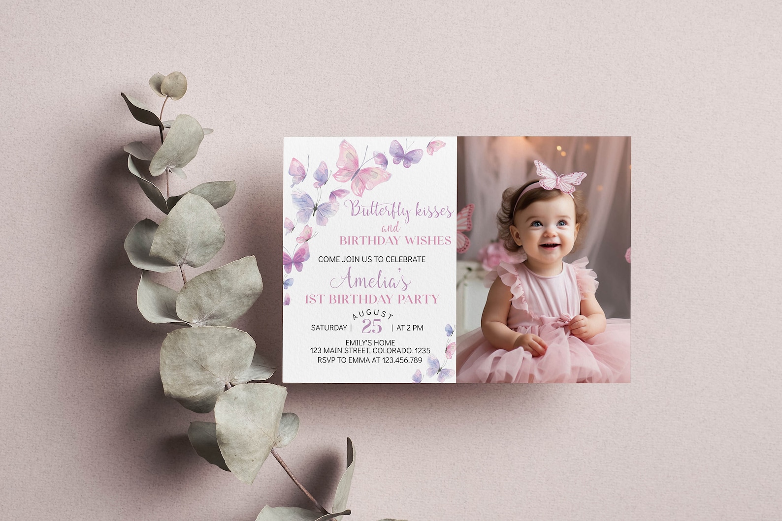 EDITABLE Butterfly Birthday Invitation, Flutter by Butterfly Party ...