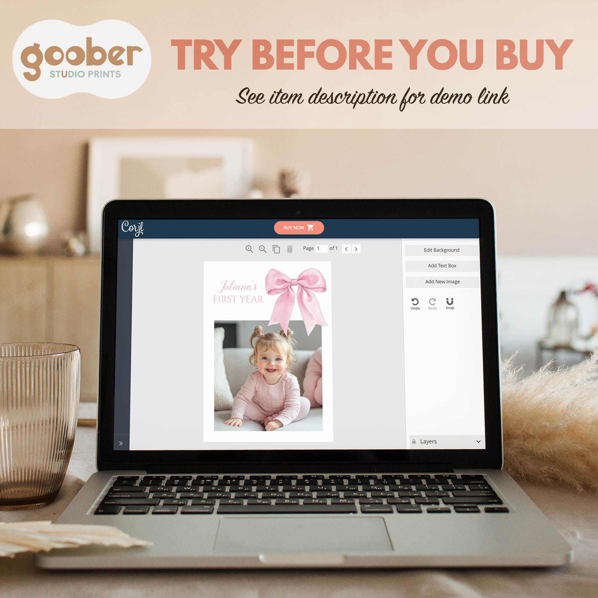 13-teiliges Rosa Schleifen Foto-Banner – Für 1. Geburtstag, Baby-Fotos Von Monat 1 Bis 12