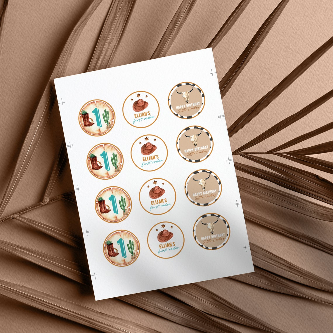 Editable Wild West Party Cupcake Topper Western Cowboy 1st - Etsy