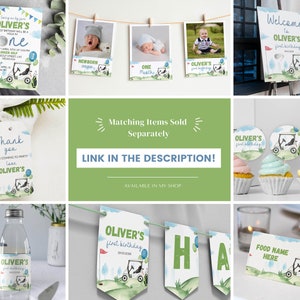 EDITABLE Golf Birthday Food Tent Card, Hole In One Birthday Food Name Card, Golf Theme Birthday Party Food Label, Printable Template. #G001 image 4