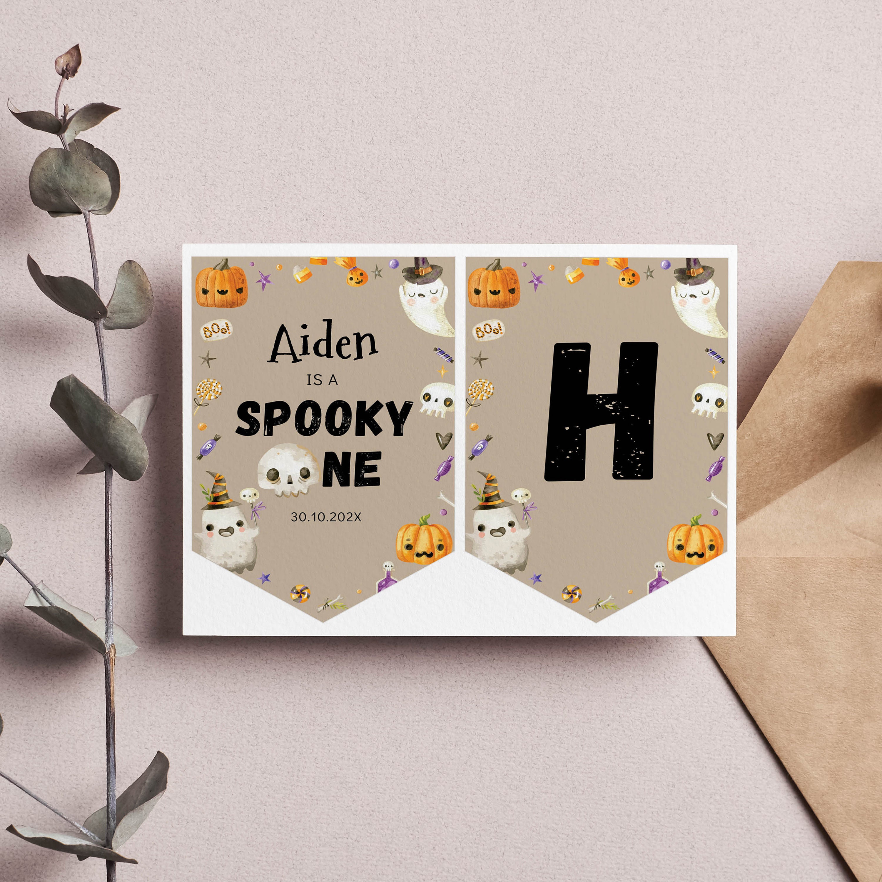 Spooky One First Birthday Banner - Halloween Baby Banner With Ghosts, Garland Photo Prop For Boy Or Girl - View #4
