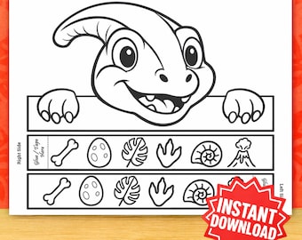 Corona di compleanno a forma di dinosauro stampabile / Cappello da festa fai da te scaricabile all'istante per bambini / Modello PDF modificabile per cappello da dinosauro / Lavoretto a forma di Parasaurolophus