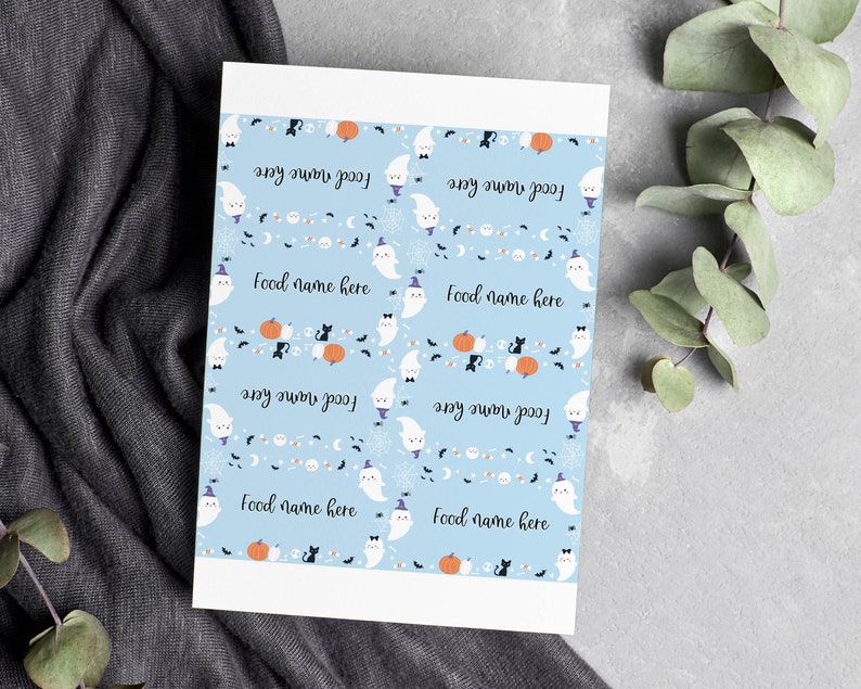 EDITABLE Spooky One Birthday Food Label, Halloween 1st Birthday Party Tent Card, Our Little Boo Buffet Food Tent, Instant Download HA01
