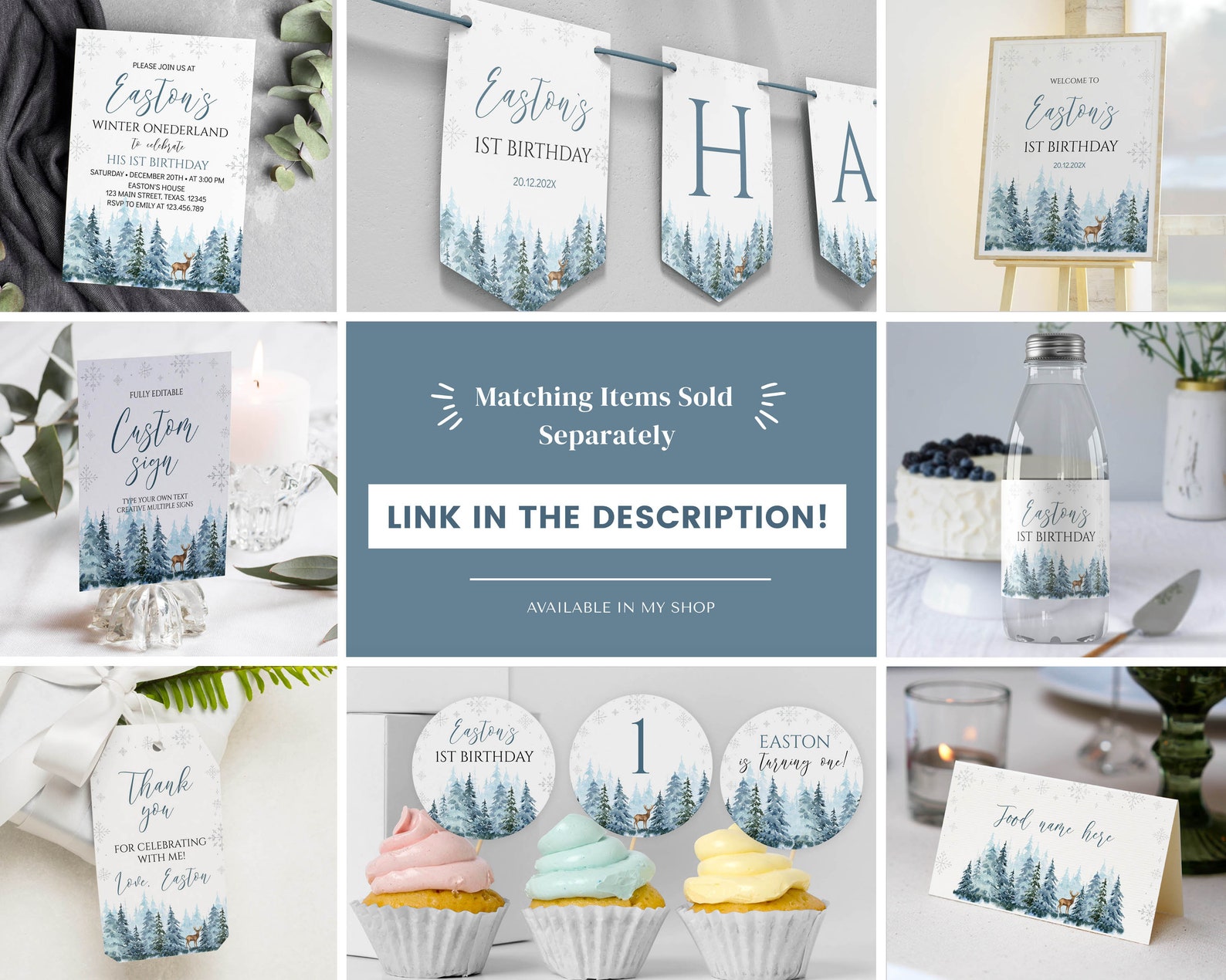 EDITABLE Winter Onederland Thank You Card, Winter 1st Birthday Thank ...