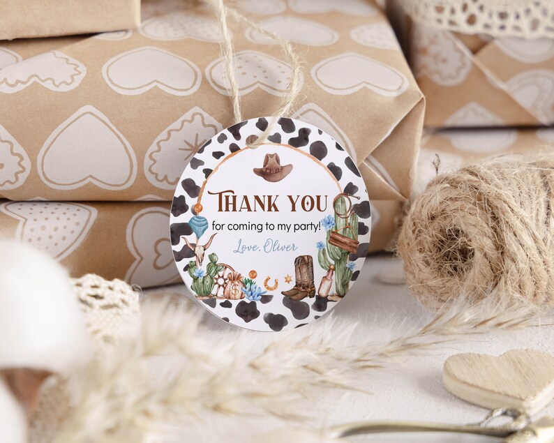 EDITABLE My First Rodeo Birthday Favor Label, Cowboy First Birthday Thank You Tag, Western Birthday Party Decor, Printable Template. C011 image 7