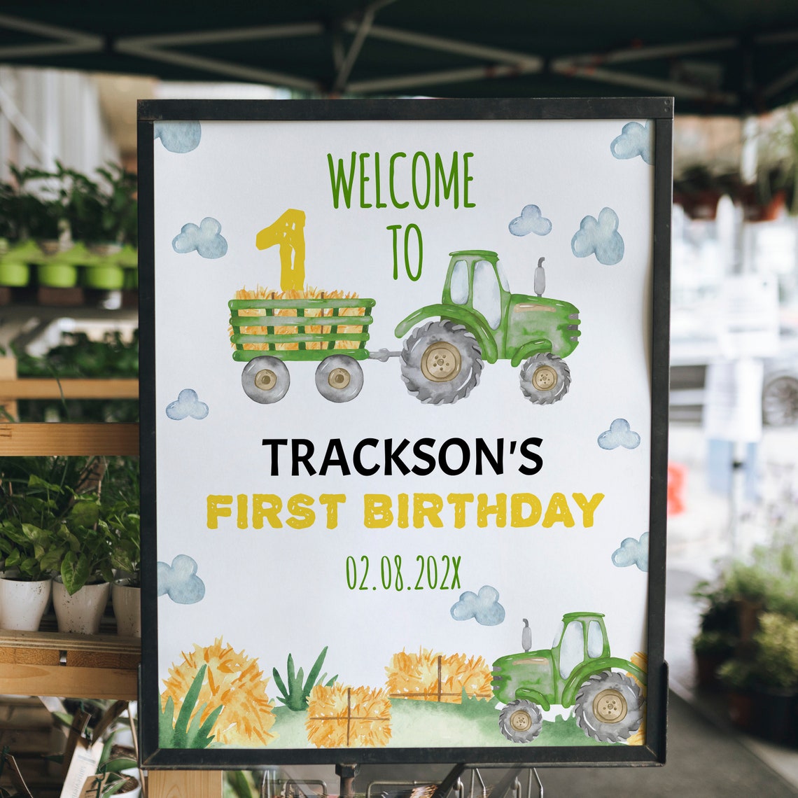 EDITABLE Tractor Birthday Welcome Sign John Deere Tractor - Etsy