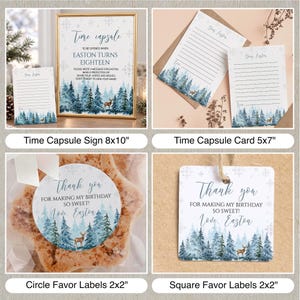 Winter Onederland Birthday Bundle | Winter Wonderland 1st Birthday Invitation Set | Woodland Deer Party Decor | Instant Download | W006 image 7