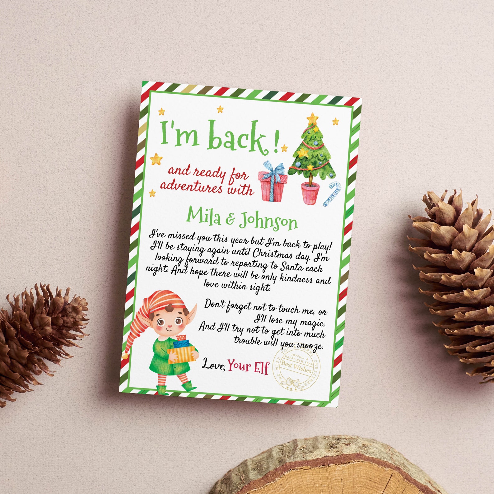 EDITABLE Elf Back Letter Elf Arrival Letter Etsy