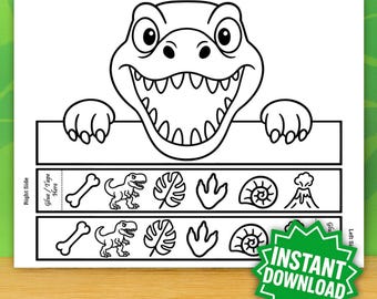 Printable Dinosaur Birthday Crown | Instant Download DIY Party Hat for Kids | Editable Dinosaur Hat Template PDF | Fun T-Rex Craft for Kids