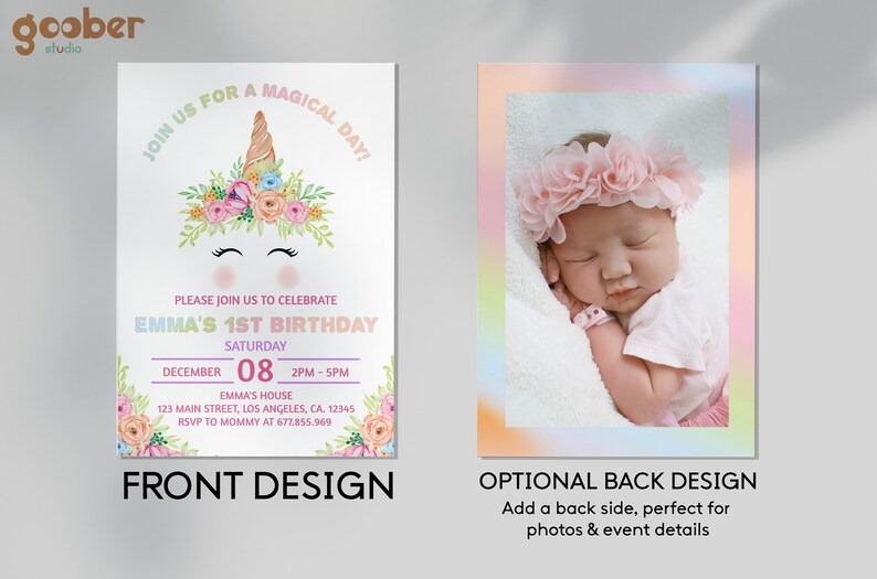EDITABLE Unicorn Baby Shower Invitation Pastel Baby Shower Etsy