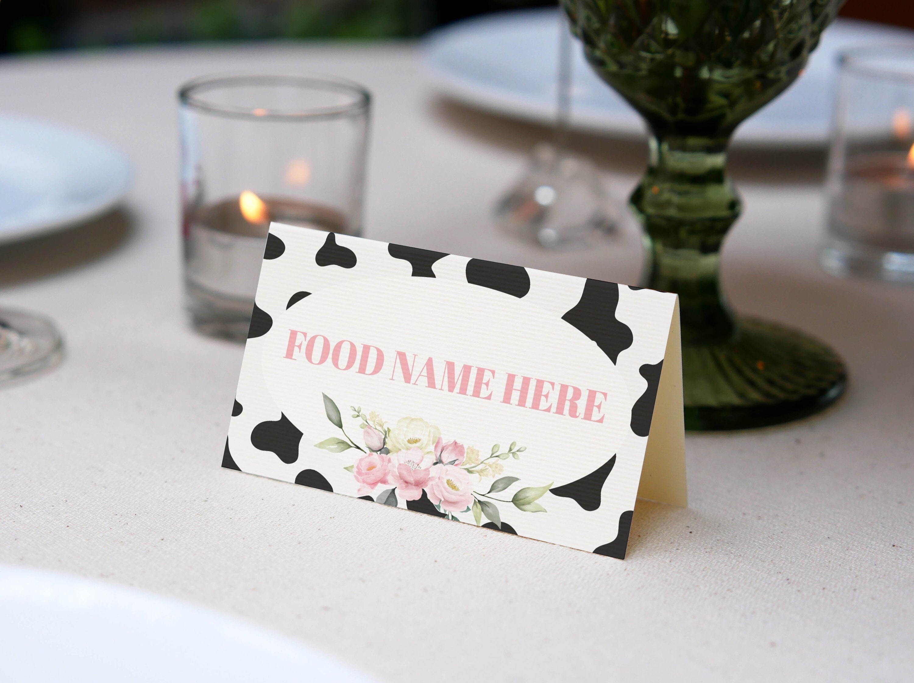 EDITABLE Holy Cow Im One Food Tent Card Farm Food Name Card Cow Birthday Decor Farm Birthday Party Food Label Instant