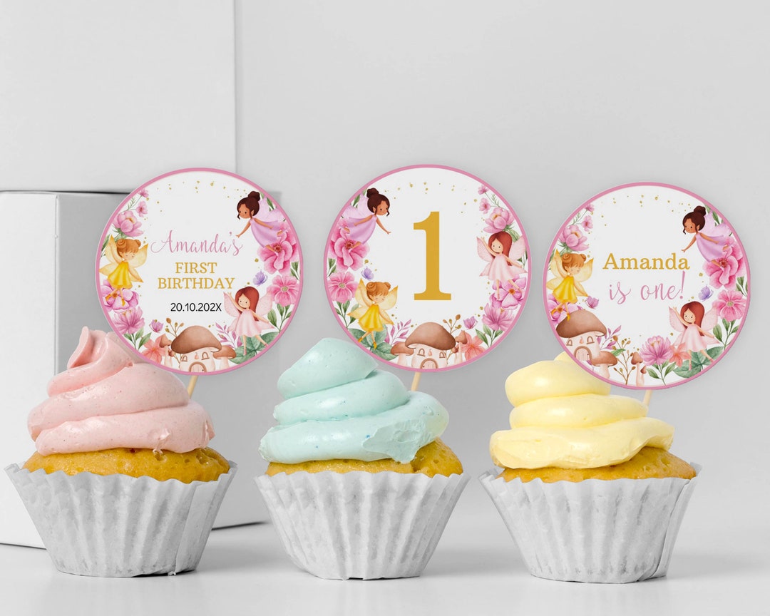Editable Fairy Cupcake Topper, Fairy Princess Cupcake Topper, Fairy ...
