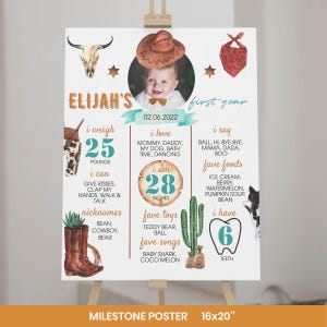Editable Cowboy 1st Birthday Invitation Bundle, My First Rodeo Birthday Party Kit, Wild West Birthday Party Package, Printable Template R007 image 5