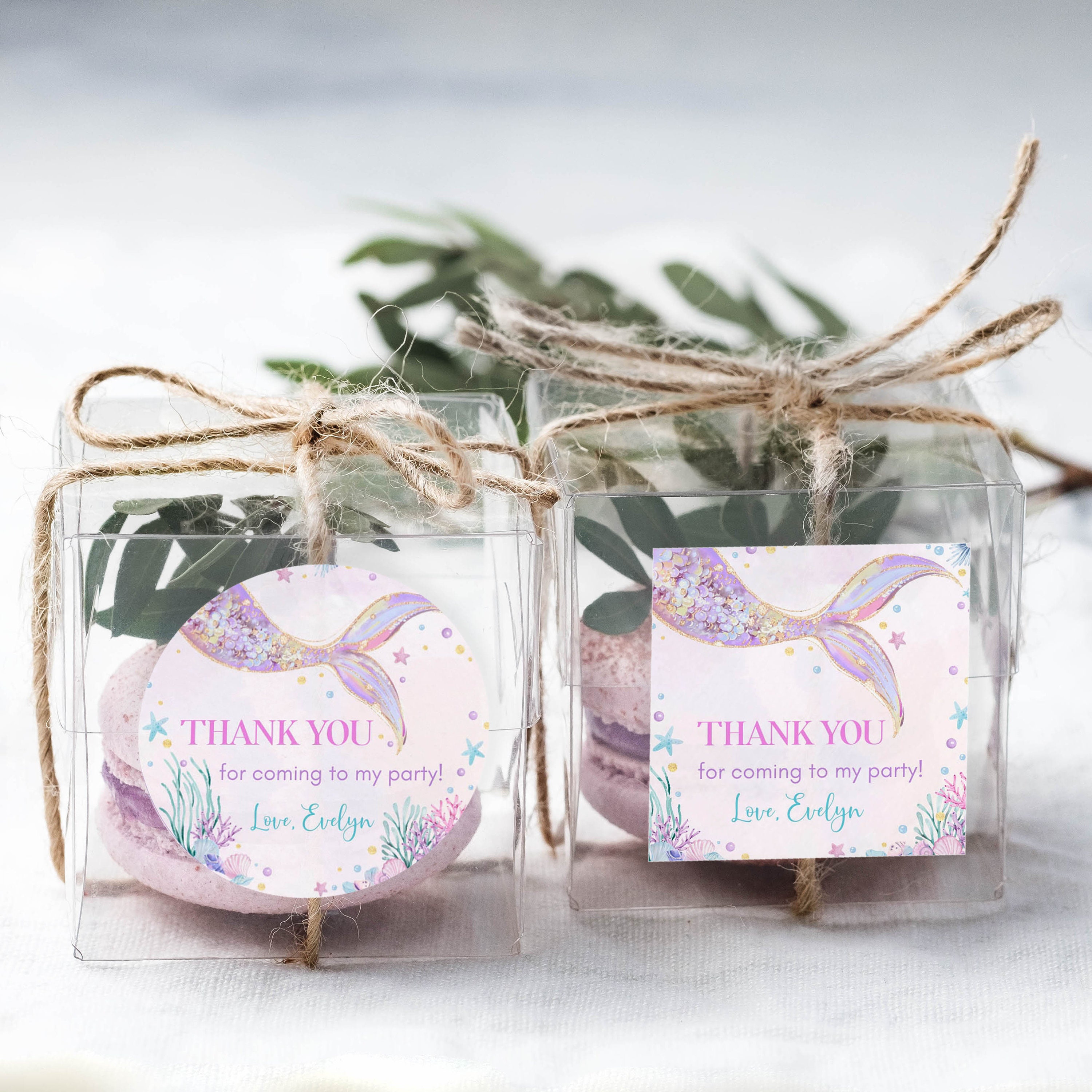 EDITABLE Mermaid Birthday Thank You Tag, Under the Sea Favor Label ...