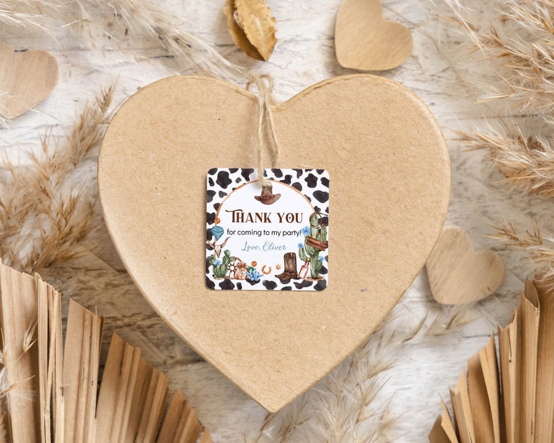 EDITABLE My First Rodeo Birthday Favor Label, Cowboy First Birthday Thank You Tag, Western Birthday Party Decor, Printable Template. C011 image 6