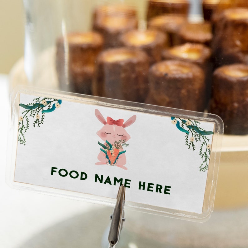 EDITABLE Food Tent Card Food Labels Rabbit Baby Girl Tent Etsy Canada