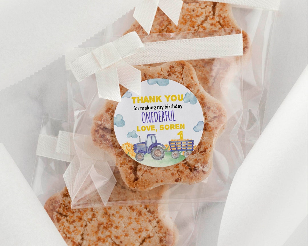 EDITABLE Tractor Birthday Thank You Tag, Farm Birthday Favor Label ...