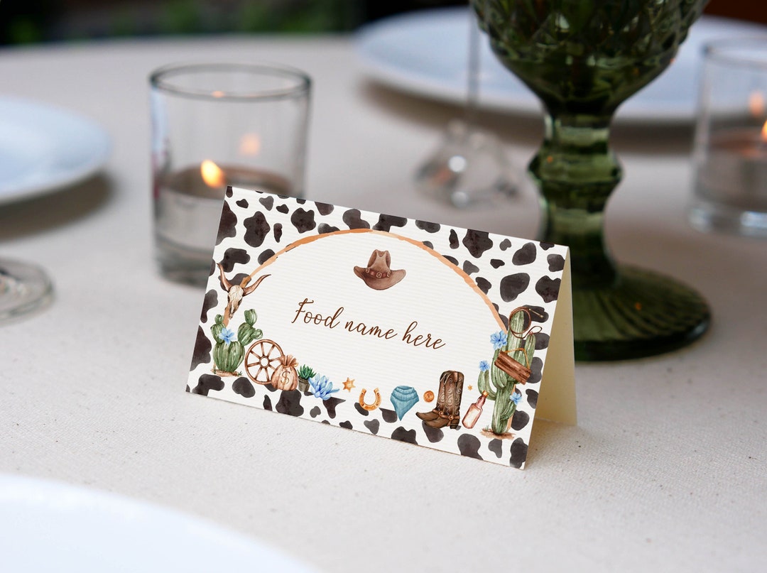 EDITABLE My First Rodeo Birthday Food Label, Wild West Party Food Tent ...