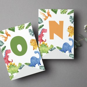 Dinosaur First Birthday High Chair Banner, Dinosaur Birthday Party One Highchair Banner, Dinosaur Party Decorations, Printable Template D006
