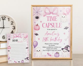 Editable Spooky One Time Capsule | First Boo Day Birthday Activity | Little Boo Halloween Keepsake Game | Instant Download | HA05