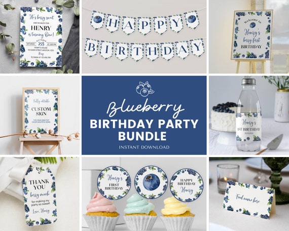 Berry First Birthday Sign Strawberry Blueberry 1st Birthday Party Sign -  Design My Party Studio