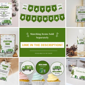 EDITABLE Garbage Truck Birthday Food Tent Card, Trash Truck Party Food ...