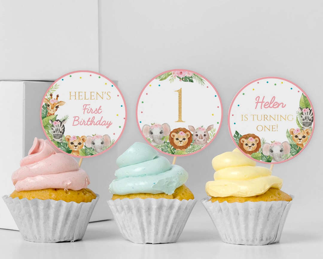 Editable Wild One First Birthday Cupcake Topper, Wild One Party Favors ...