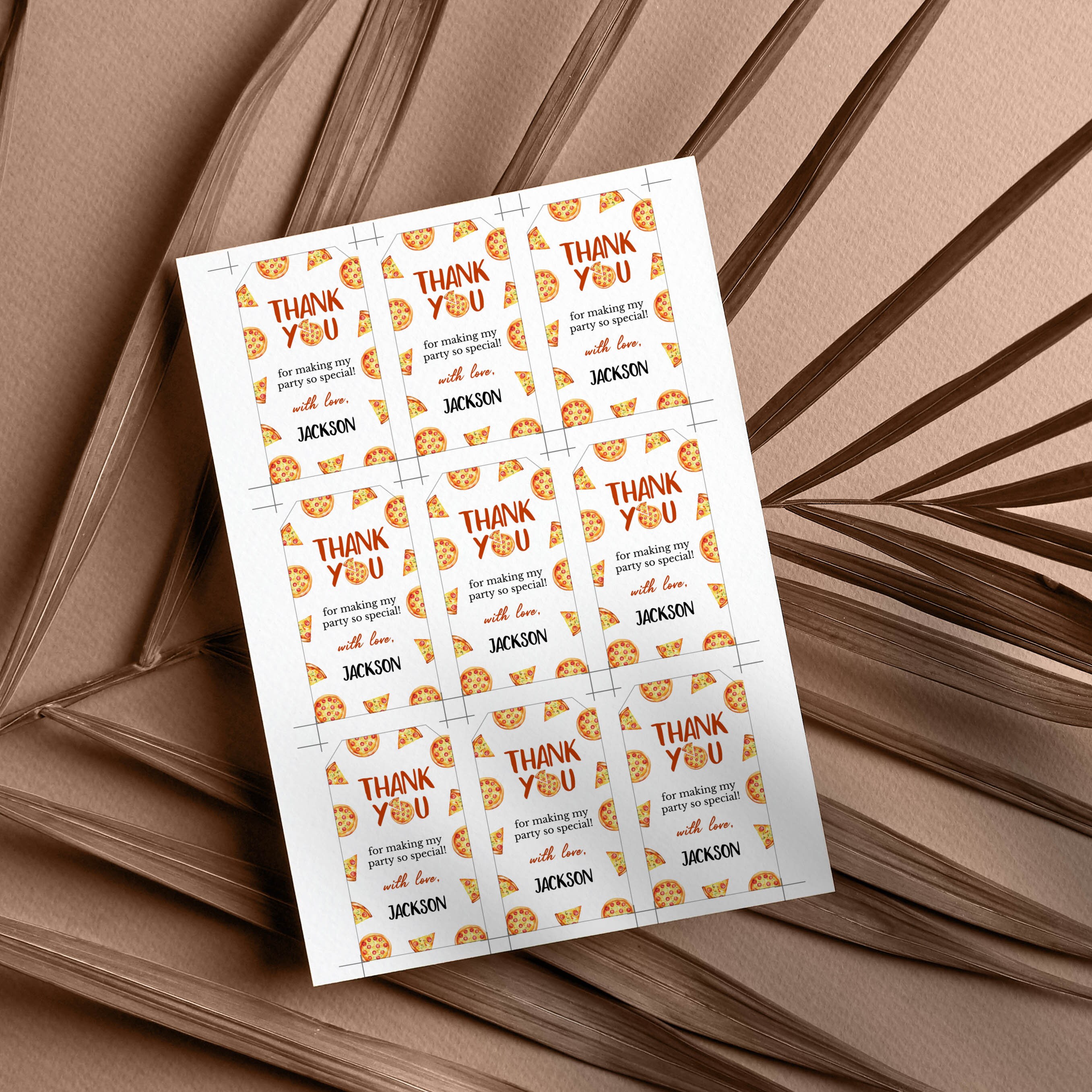 EDITABLE Pizza Birthday Thank You Tags, Pizza Birthday Favor Tags ...