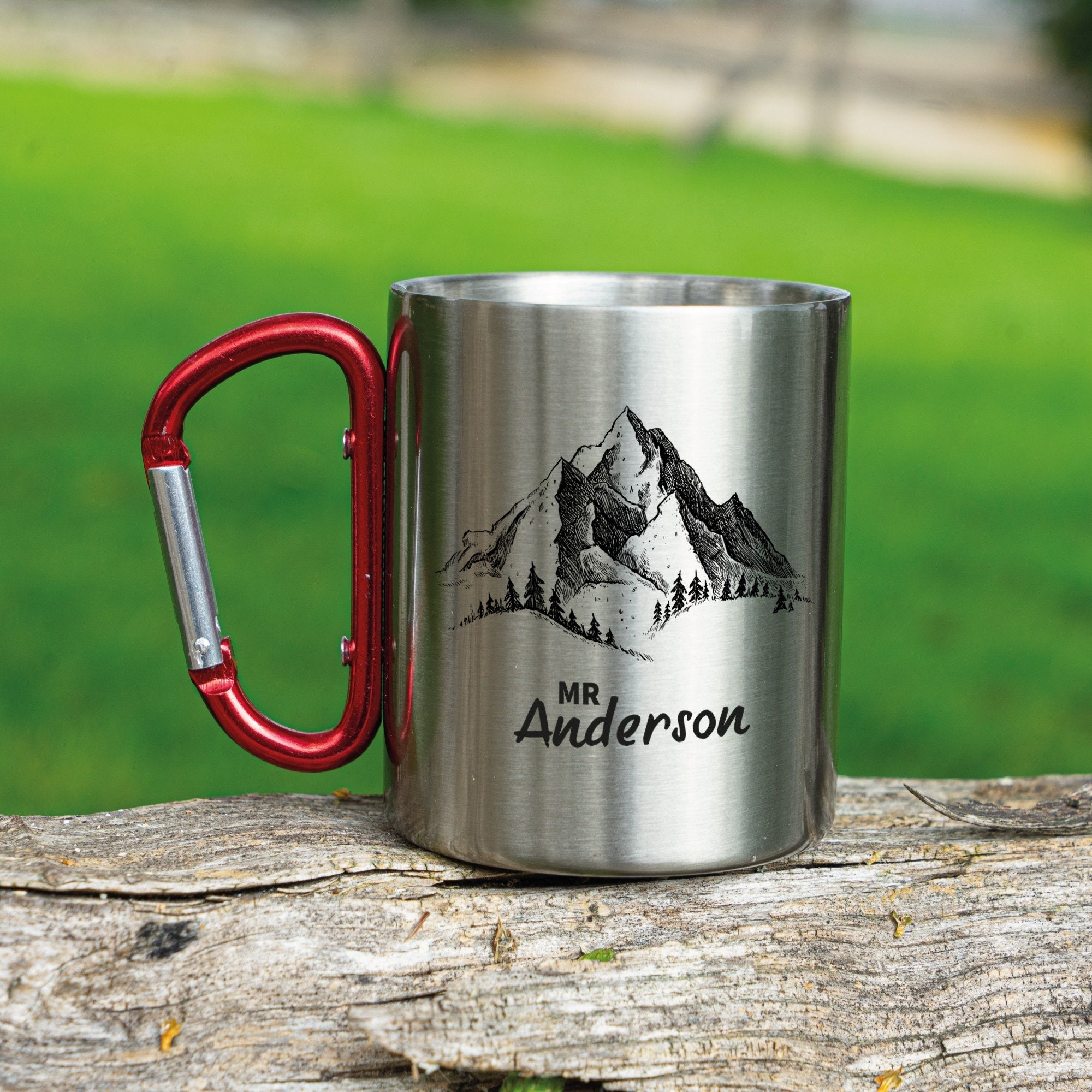 Personalised Camping Teachers Metal Mug Carabiner Clip Handle Etsy