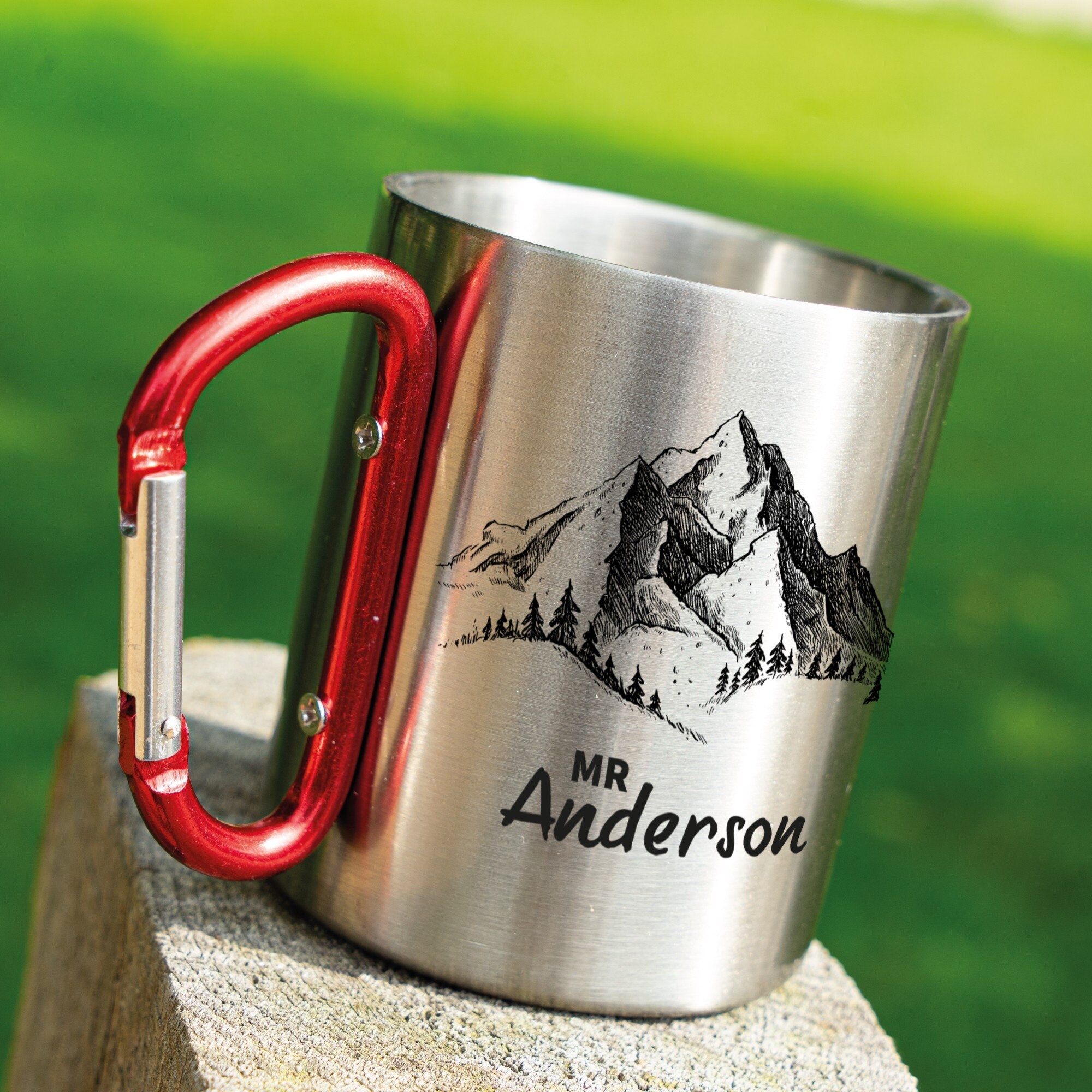 Personalised Camping Teachers Metal Mug Carabiner Clip Handle Etsy
