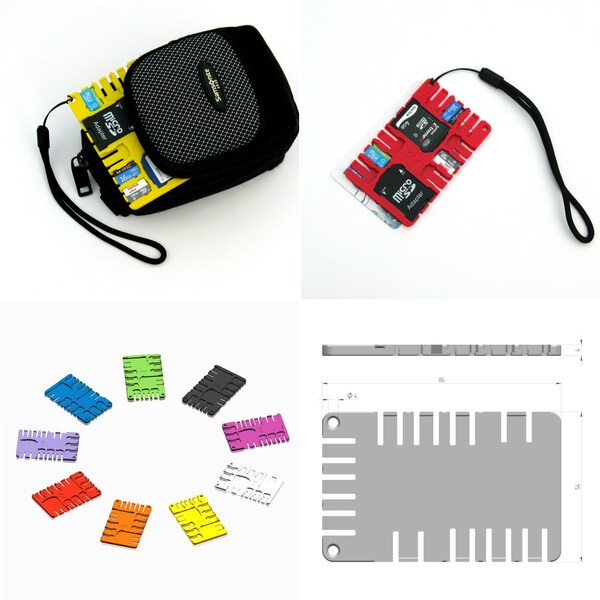 Sdorago, SD-Speicherkartenhalter (9x Micro-SD / 2x SD), Kreditkartenformat, viele Farben, incl. Handschlaufe