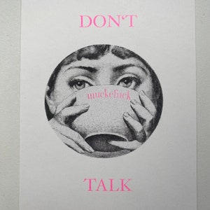 Muckefuck - Don‘t talk - Erst Kaffee, dann reden. Postkarte Risodruck Neonpink oder Neonorange