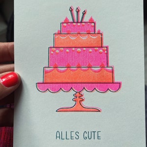 Postkarte Geburtstagskarte „Torte“ Risoprint - Herrlich unperfekt….