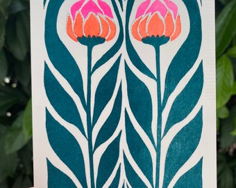 Grusskarte Risoprint „Blumenliebe“