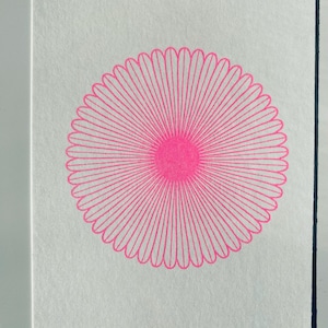 Postkarte Grusskarte Risoprint „Blümelein“ minimalistische Blume in Pink oder Orange