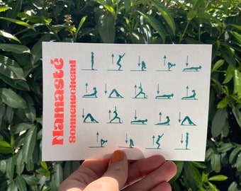 Namastê - Yoga Sonnengruß Anleitung - Hallo Sonnenschein - Risoprint Postkarte