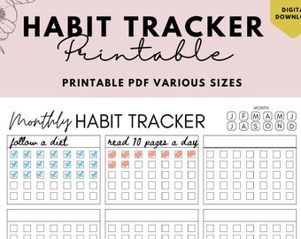 Circle Habit Tracker Printable: A4, A5 & Letter (Digital Download)