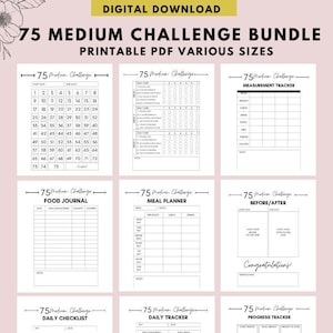 75 Medium Challenge Tracker BUNDLE 75 Day Challenge - Etsy