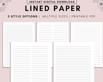 lined paper pdf etsy